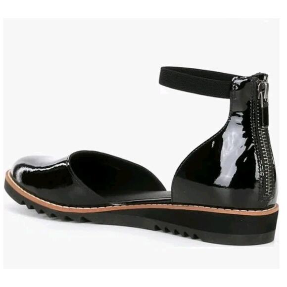 Eileen Fisher Emmet Ankle Strap Ballerina Black Patent Leather Size 9.5 New - Picture 2 of 12